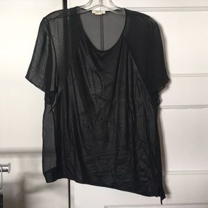 Helmut Lang asymmetric black womens top size L